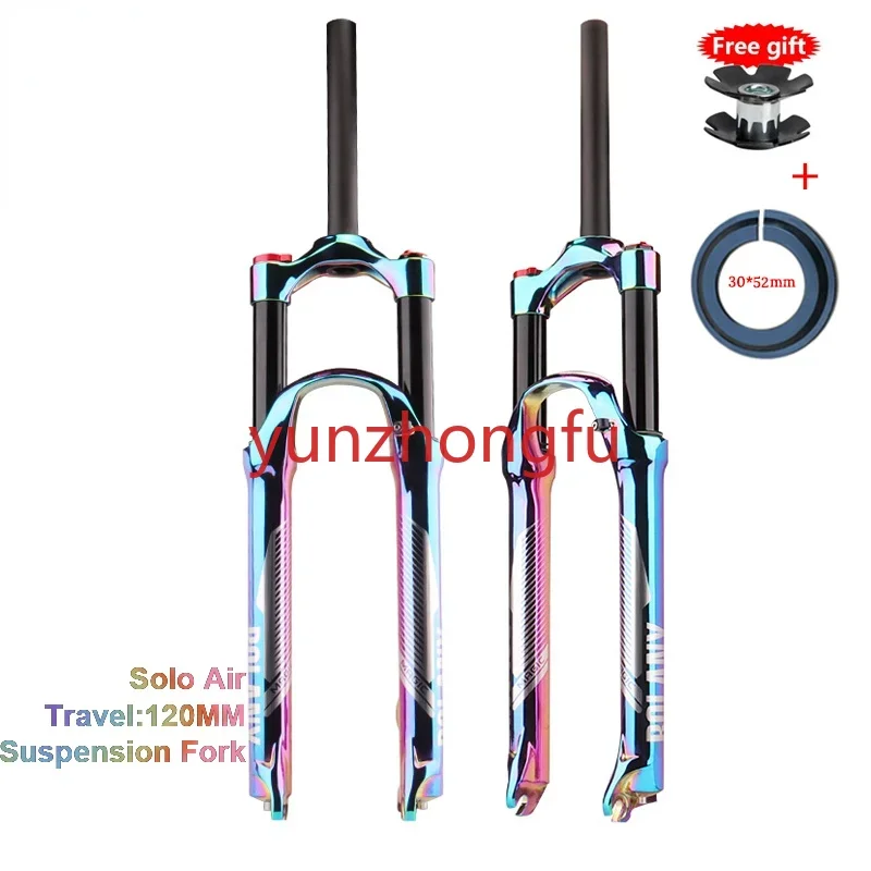 27.5/ 29er Suspension Air Inch Vacuum Plating MTB Bike Fork Aluminum Alloy 120mm For A Bicycle Accessories