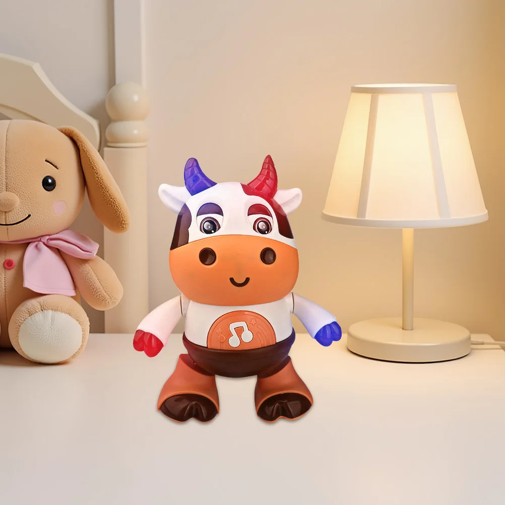 電動子牛ミュージカルスイング カラフルなライト 面白い音 移動学習玩具 早期学習ツール 子供用玩具