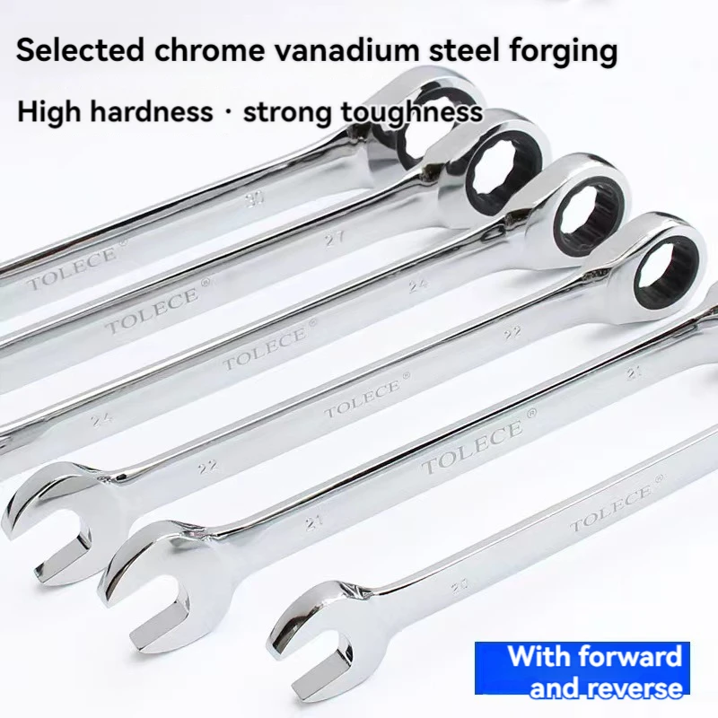 Ratchet Combination  Wrench Set Fine Tooth Gear Ring Torque and Socket Wrench Set Nut Tools for Repair Open End Wrench