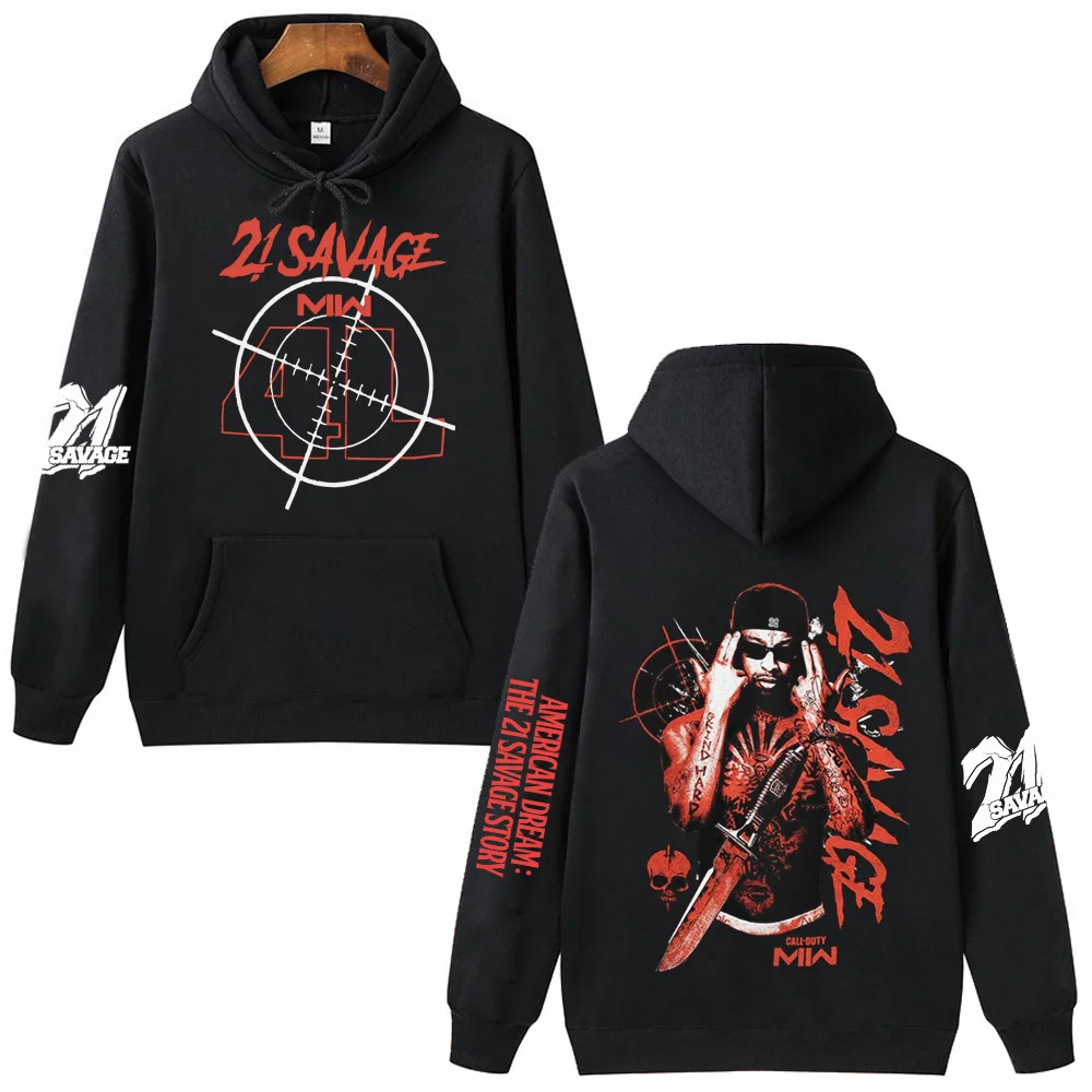 

21 Savage American Dream Hoodie Harajuku Hip Hop Pullover Tops Sweatshirt Music Fans Gift