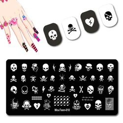 Skulls Nail Art Template piatti per timbri per unghie in osso di cranio Set di ossa incrociate per piatti per unghie da donna #010