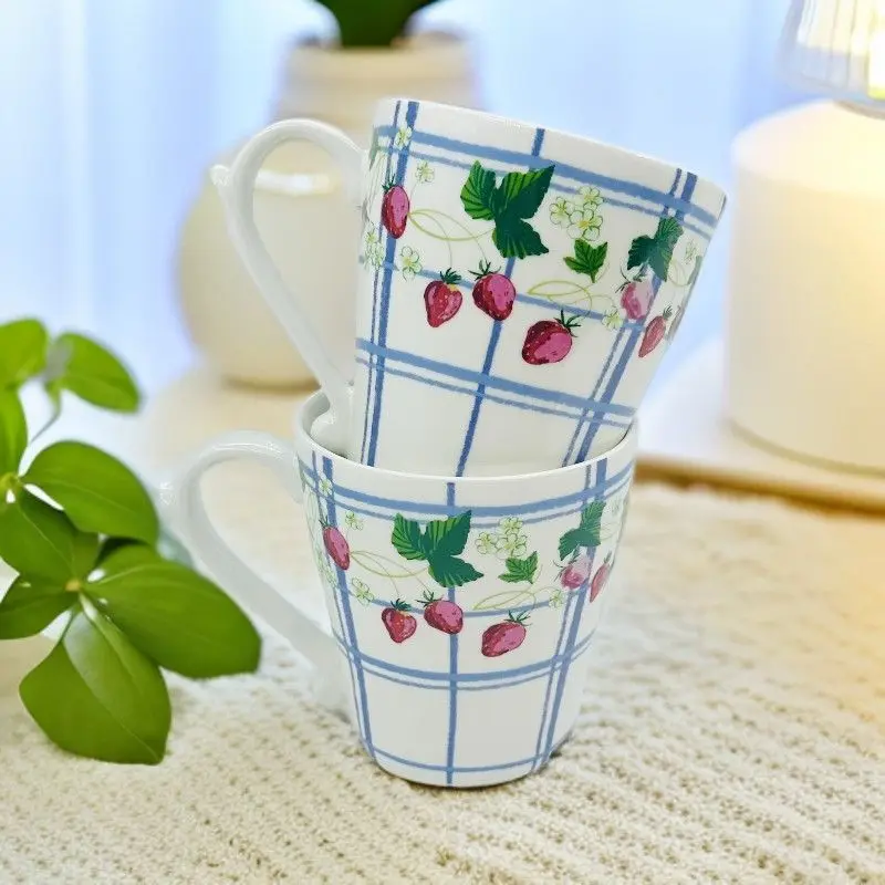Afternoon Tea Early Spring Limited Strawberry Ceramic Bowl Glass Ceramic Coffee Cup