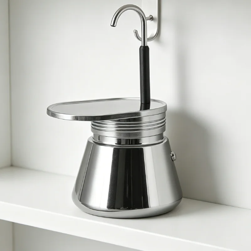 Single Tube Moka Pot 200ml Stainless Steel Coffee Pot Mini Household Single Cup Moka Pot Portable Espresso Pot Outdoor Coffee Ap