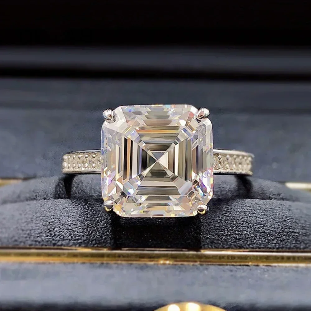 2026 New Simple Classic Women's Wedding Ring Luxury Low Profile Crystal Square Cubic Zirconia Engagement  Eternal Jewelry