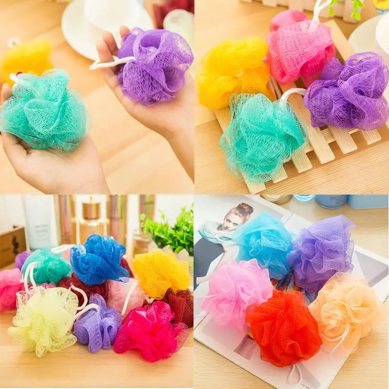 1 Pcs Flower Bath Ball Bath Tubs Towel Scrubber Mesh Bath Rub Cleaning (Color: Shower Body T6B1 Multicolor) Brush H8U8