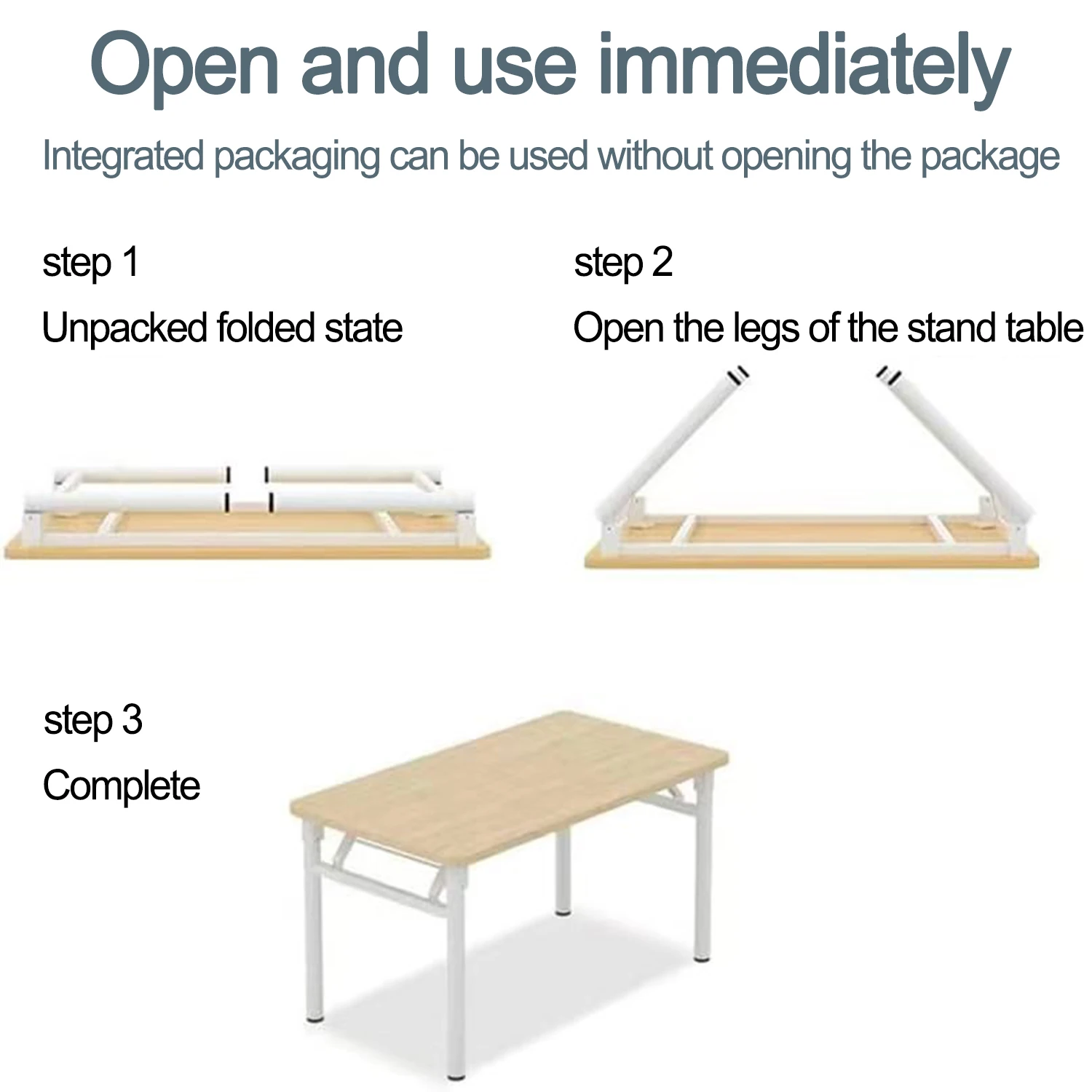 Computer Desk Study Table No Assembly Required,Writing Computer Space Saving Folding Card Table for Home Office