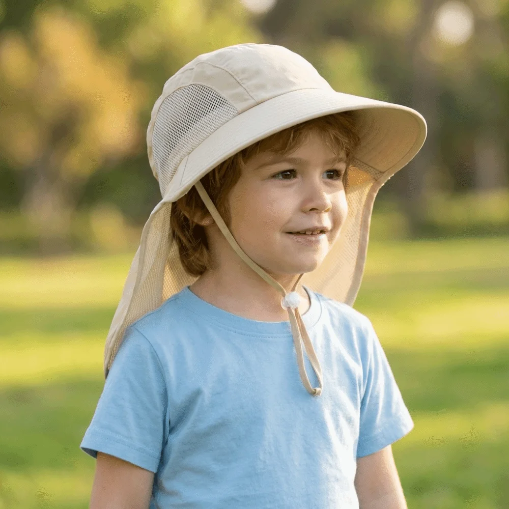 

Foldable Solid Color Children Bucket Hat Fisherman Hat Wide Brim Sunscreen Cap Hiking Cap Korean Style Summer Sun Hat Beach