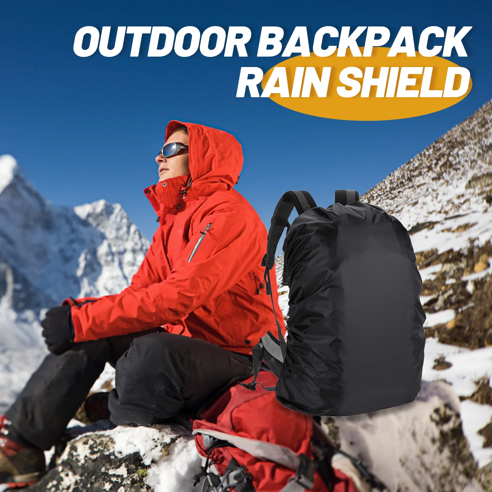 

1Set Backpack Rainproof Cover Compact Storage Bag Included for Hiking Biking Camping Travel Outdoor Safety Accessory