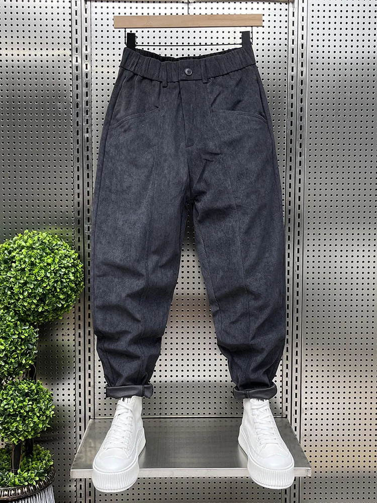 

Осенние новые повседневные вельветовые брюки-харлан свободного покроя для молодых мужчин, универсальные, удобные, дышащие, антибактериальные