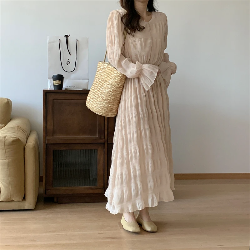 2024 Spring Autumn New French Designer High -waist Dress Women Korean Style Evening Elegant Dresses Clothes Dongdaemun Satin Y2k