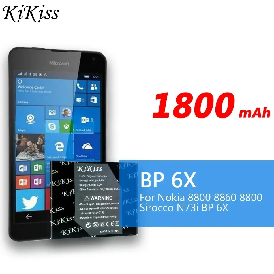 1800mAh BP-6X BL-5X BL 5X Li-ion Phone Battery for Nokia 8800 8860 8800 Sirocco N73i