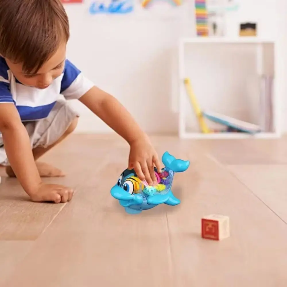 Jouet dauphin lumineux LED, musique légère, équipement mécanique Flexible, créature marine, jouet d'apprentissage éducatif précoce