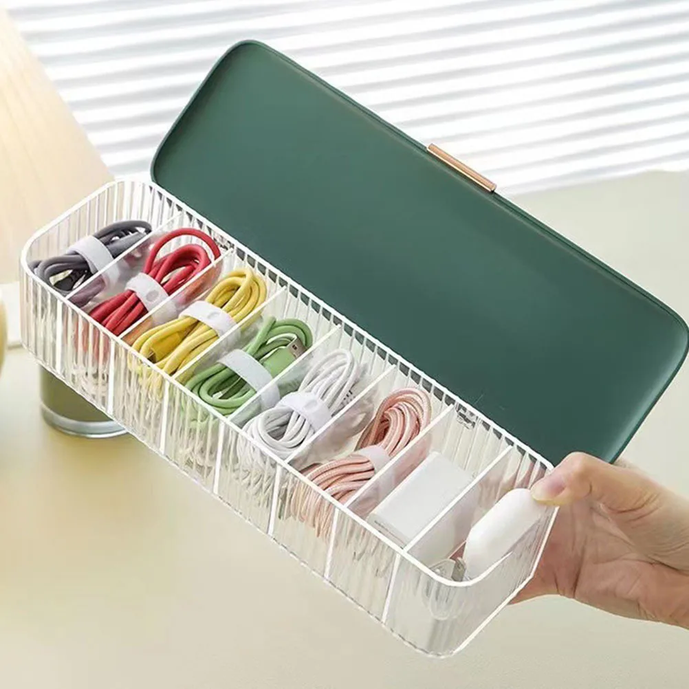 

Data Cable Organizer Box Multiple Compartments Cord Storage Container For Home Office Travel Electronics Organizer Bin