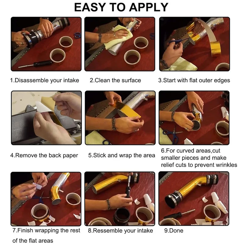 5 ซม. x 5 ม. เทปฉนวนกันความร้อนกาวสะท้อนแสงไฟเบอร์กลาสฉนวนกันความร้อนวัสดุสะท้อนแสงอุณหภูมิสูง 260 ℃   (500 ℉ )