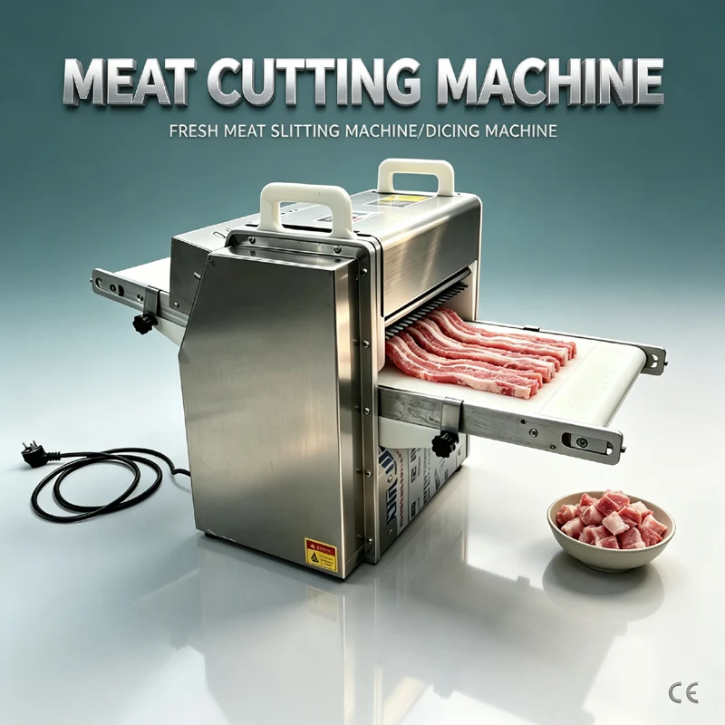 Commercial Meat Slicing Strip Cutting Machine Multifunctional Fresh Meat Cutter For Beef Fish Lamb Chicken Breast Shredding Dic