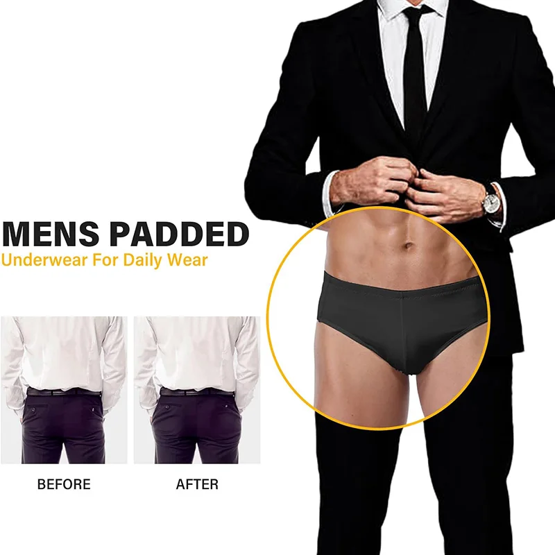 Mens Butt Lifter Padded Briefs Removable Pad Hip Enhancer Shaper Men Control Panties Underwear