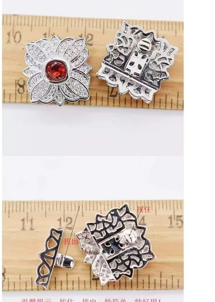 1piece more strings green blue red  zircon square flower clasps/hooks Connector FPPJ FOR DIY Jewelry necklace accessorywholesale