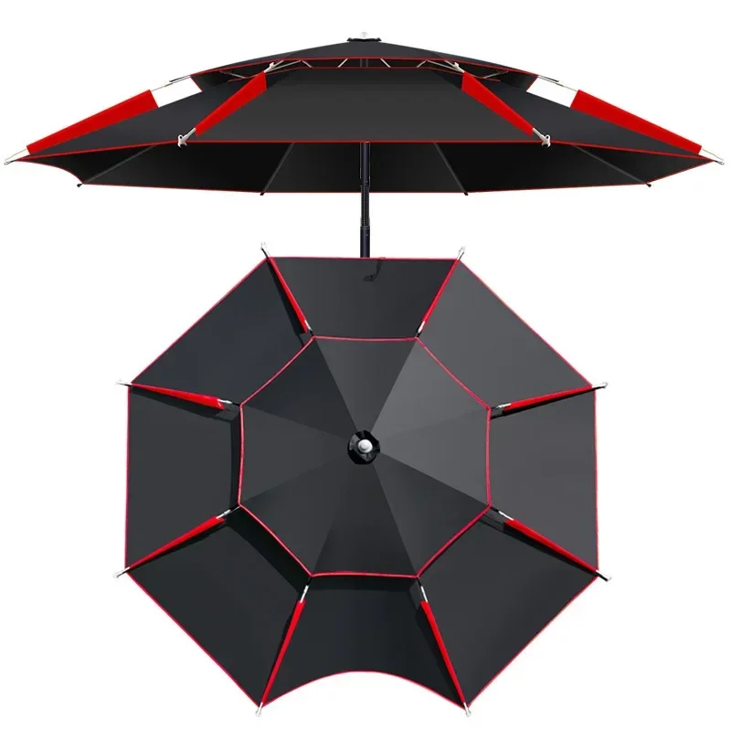 2.4-2.6m Double-Layer Fold Big Garden Parasol Windproof umbrella Large Outdoor Umbrella for Beach Parasol fishing umbrella shade