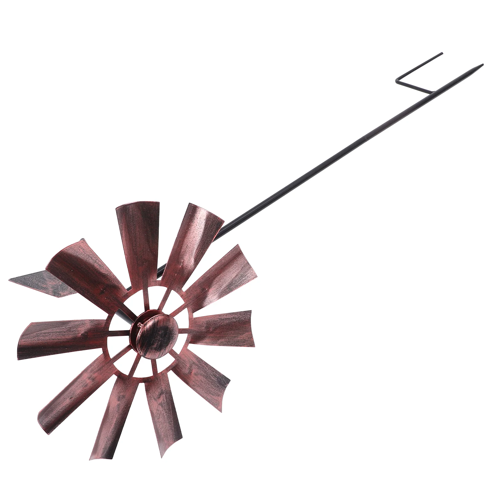 กังหันลมกลางแจ้ง Wrought Iron พืชโลหะ Rotatory ตกแต่ง Windmills Garden