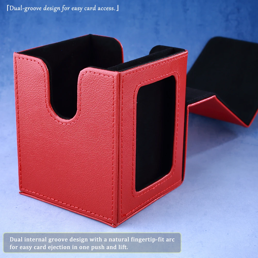 Zwarte rozendraak ​ Trading Card Storage Deck Box met etalage, biedt plaats aan 120+ kaarten, magnetisch PU voor YGO, PTCG, TCGMTG ​