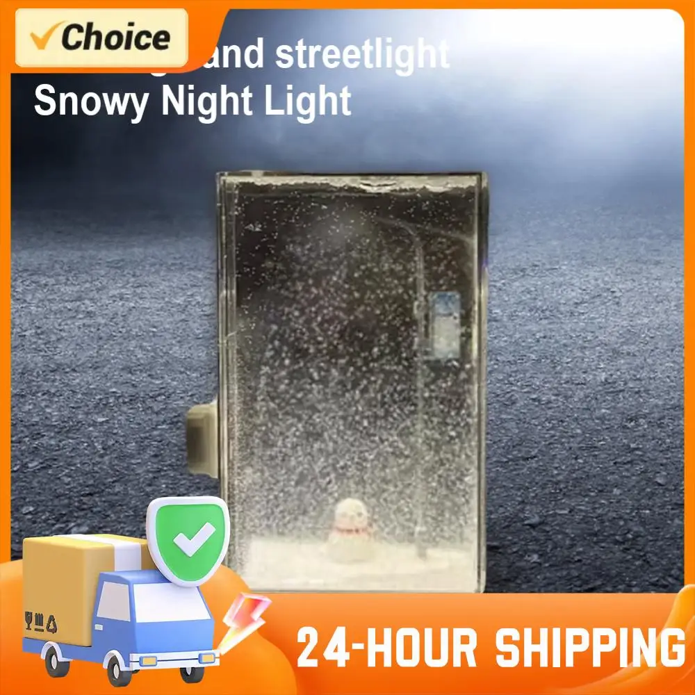 Scena di neve fai-da-te Luce notturna stradale Lampada nevicata Confezione di materiali per luce notturna con fiocco di neve fatto a mano Regalo creativo di Natale Capodanno