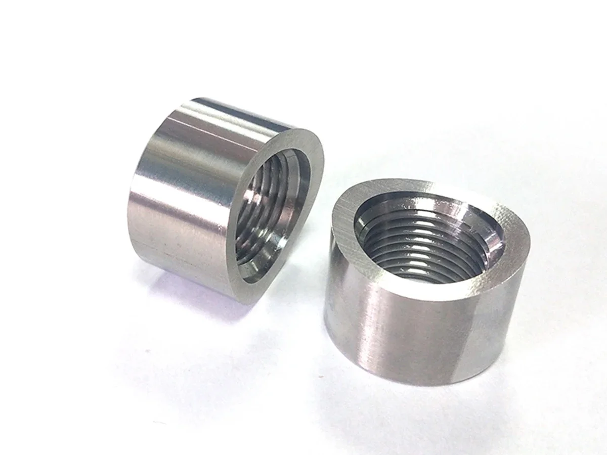 2PCS Oxygen Sensor Weld Bung Stainless Steel M18x1.5 Notched Welded Base Nut O2 Sensor Mounting Bungs M18x1.5 Bung