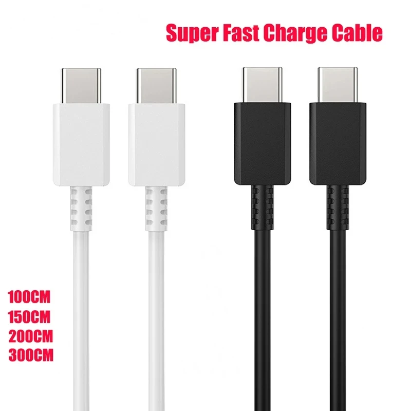 

1/2/3 м новый кабель типа C к Type C 3A Быстрая зарядка 25 Вт для Samsung Galaxy S24 S23 S22 S21 FE Note 10 Plus A52S A73 A55 Usb-кабель