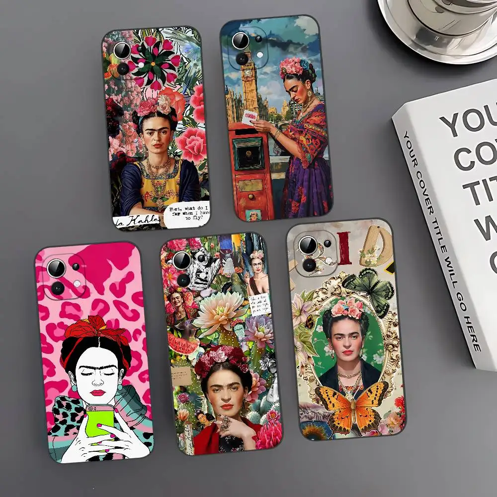 

Art F-Frida K-Kahlo Slim Black Shockproof Phone Case: Snug Fit For Xiaomi 12,11,12S Ultra & Redmi Note 11,10T,9,9A,8Pro,8T,5G