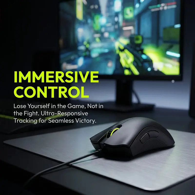 Wired Gaming Mouse 6400DPI Optical Sensor Ergonomic 5 Buttons USB Wired Mice For PC Laptop Gamer Office
