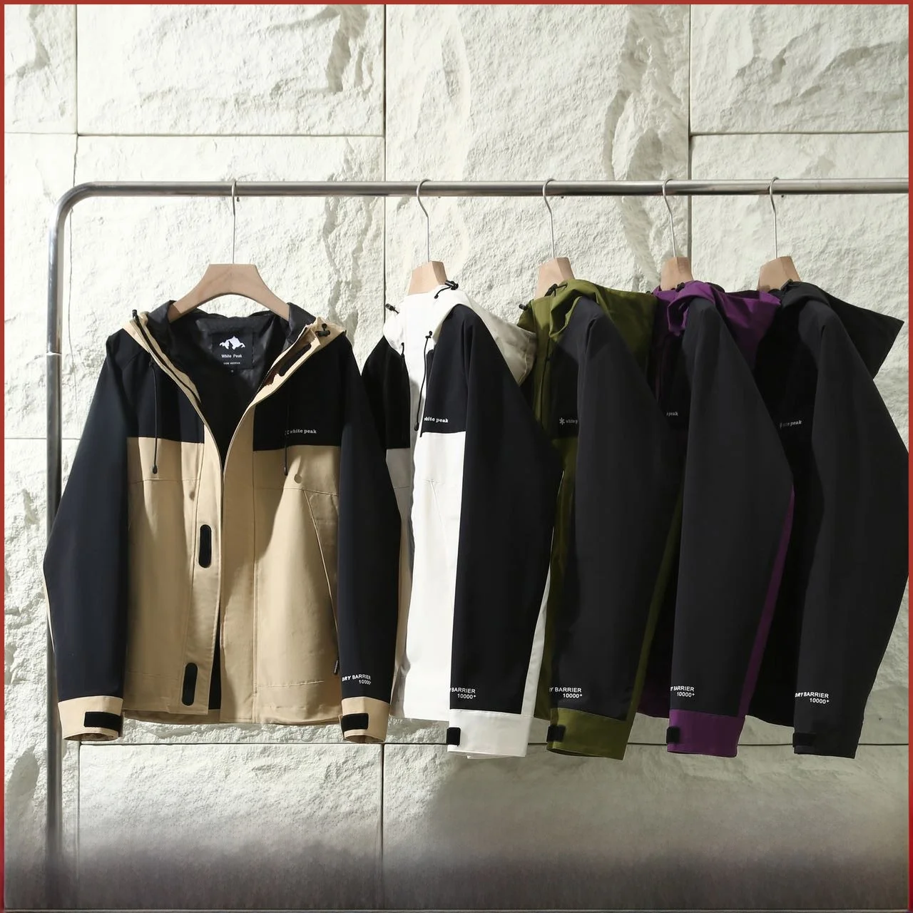 

Outdoor Windproof Water-Resistant Couples Jaet Youth Casual Sle Stand Fit Color Blo Polyester Fiber Long Sve Coat