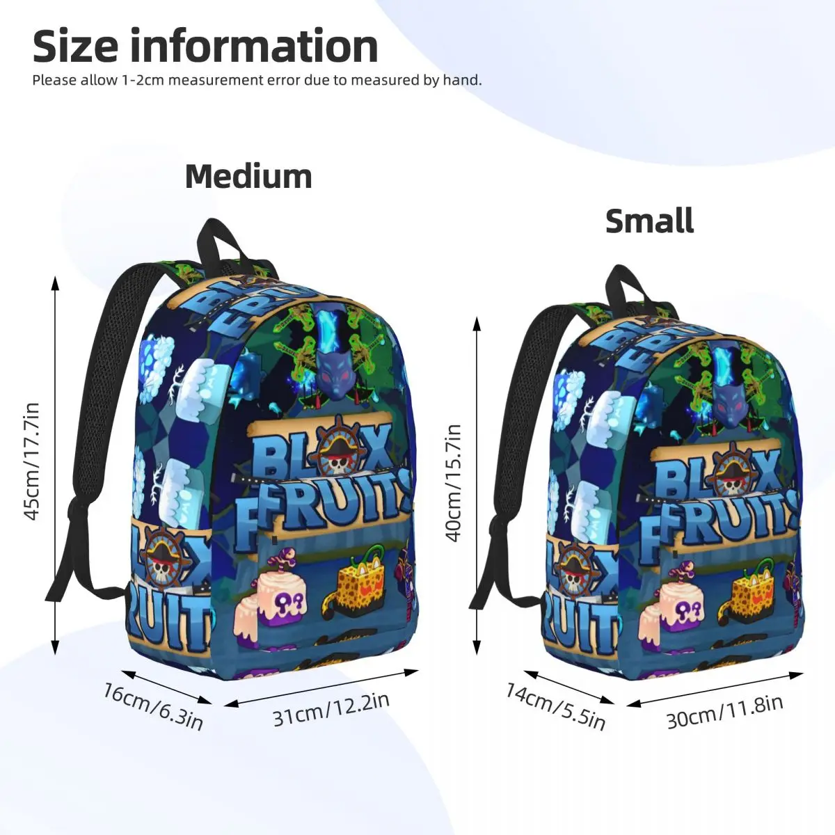 Blox Fruits-mochila de lona para juegos de niños, mochila para preescolar, estudiante de escuela primaria, Robloxx, para exteriores