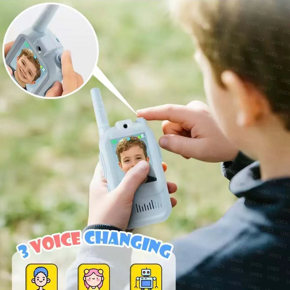 جهاز اتصال داخلي عبر الفيديو للأطفال بشاشة عالية الوضوح مقاس 2 بوصة خطوط صوتية قابلة لإعادة الشحن بنقرة واحدة اتصال داخلي كرتوني هدية للأطفال