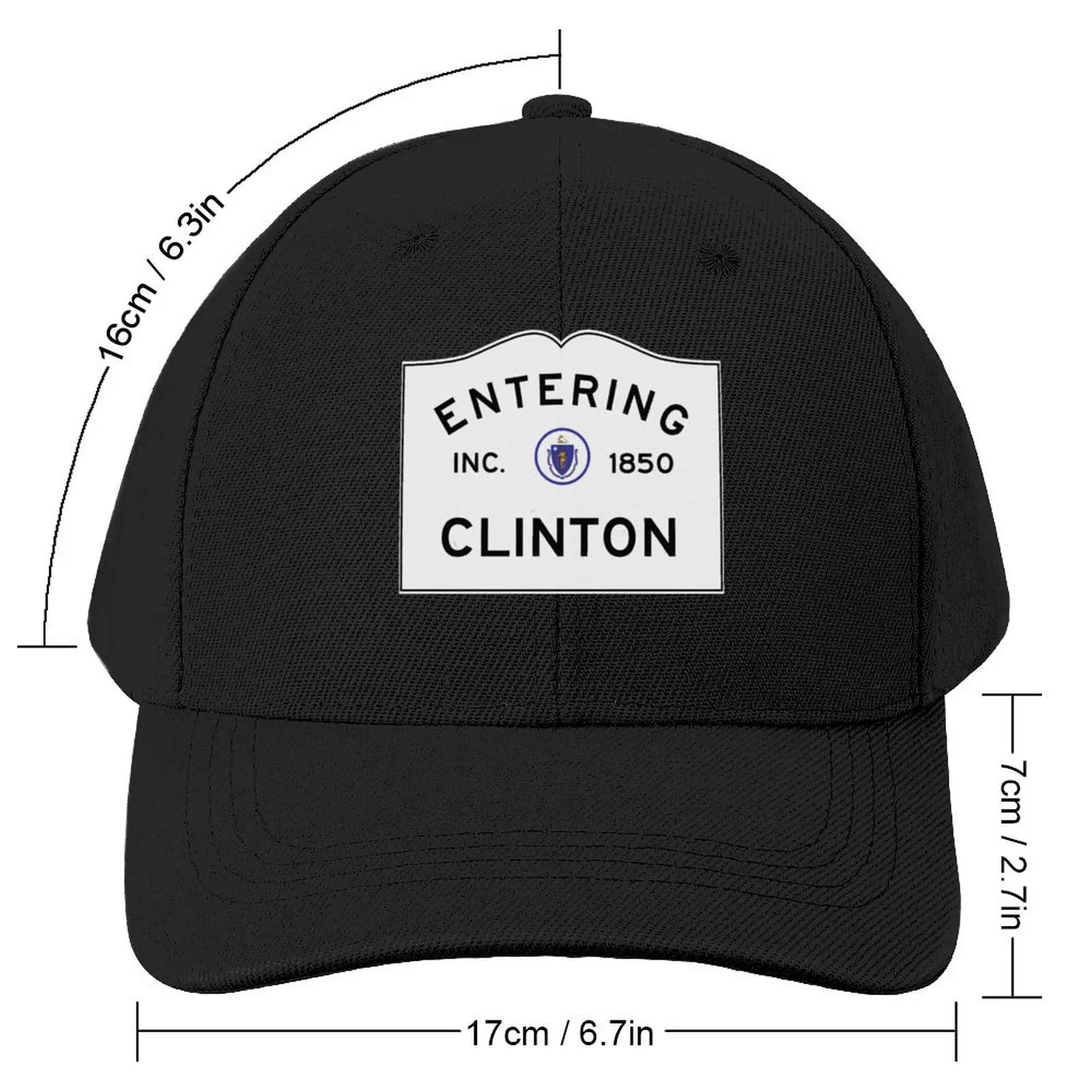 Entering Clinton Massachusetts - Commonwealth of Massachusetts Road Sign Baseball Cap sun hat Trucker Hat Men Women's