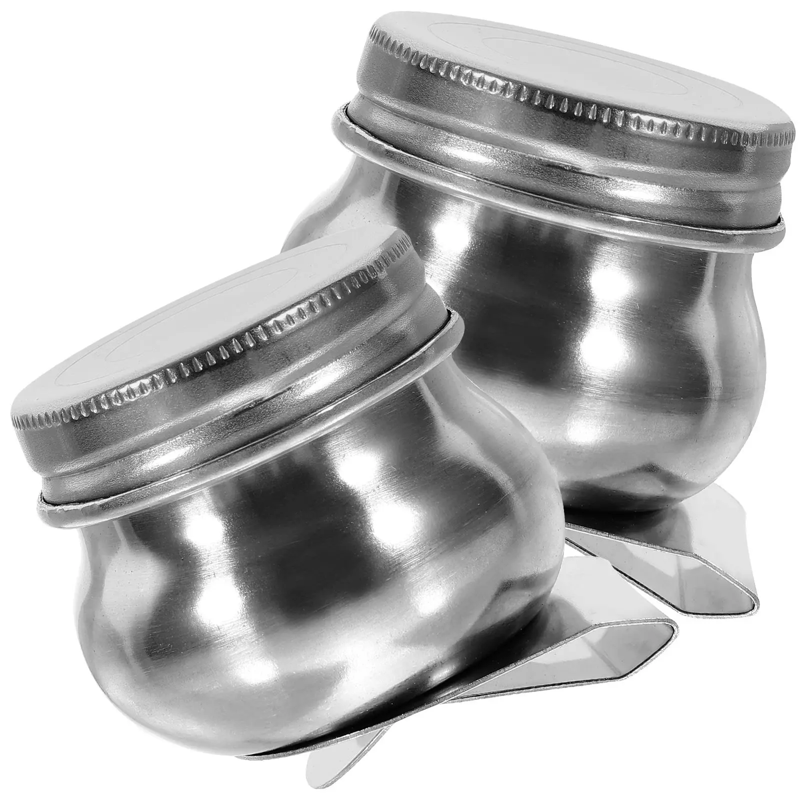 

2pcs Stainless Steel Palette Cups for Oil Painting Portable Reusable Mixing Cups Artists Brush Cleaner Container Canvas