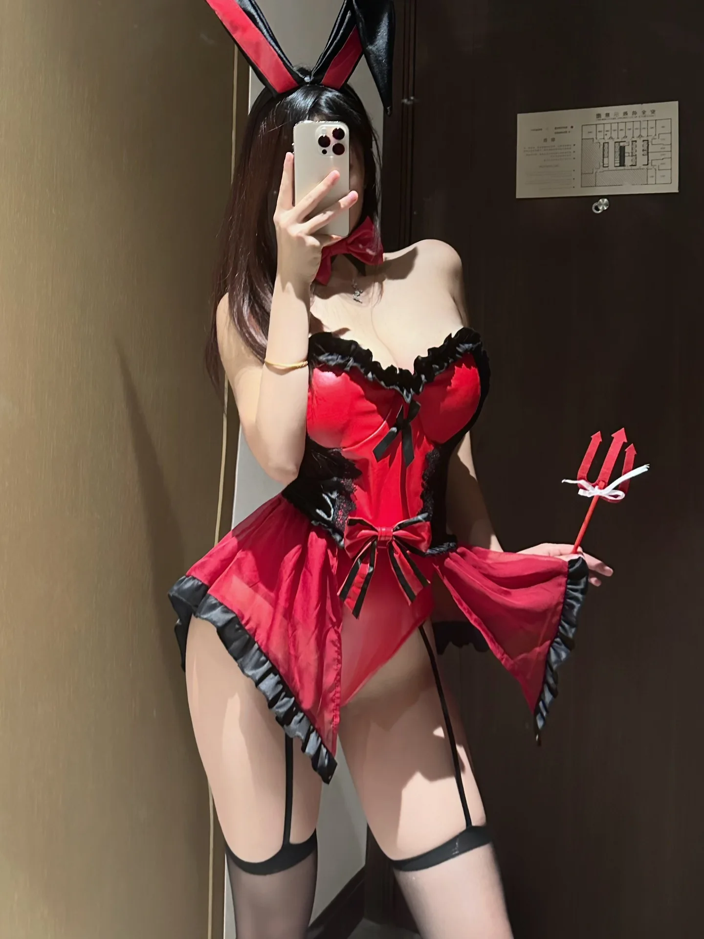 

Sexy Pure Desire Rabbit Girl Devil Costume loween Role-plang Set Bar DS Performance Clothes Hot Girl orm Outfit