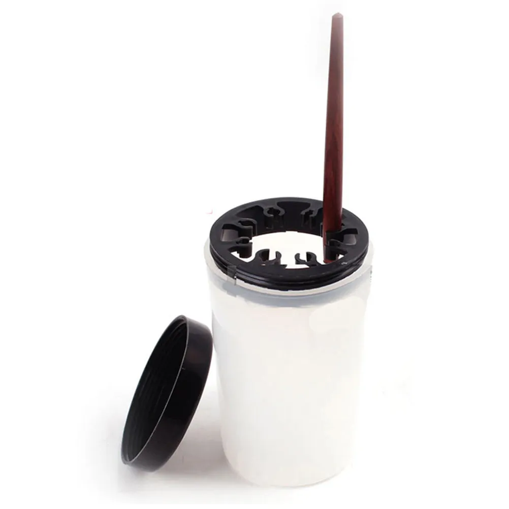 2Pcs Brush Washing Bucket Plastic Wash Cup Lightweight Portable Pen Wash Bucket for Manicure Nail Phototherapy Pen Holder White