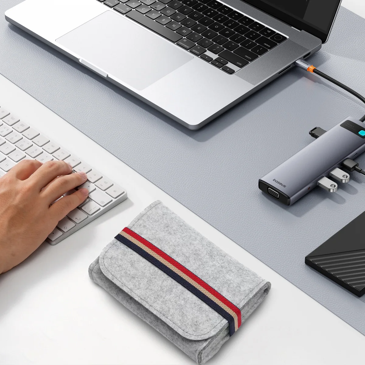 USB Data Cable Mouse Pouch Mini Felt Travel Multifunction Organizer Bag Key Coin Package Chargers Storage Bags