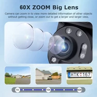 SHIWOJIA 6K 12MP 60X Zoom 4G Solar Powered 4G Camera Dual Lens Dual Screen Human Detect Auto Tracking Outdoor 10W Solar Panel WI 4