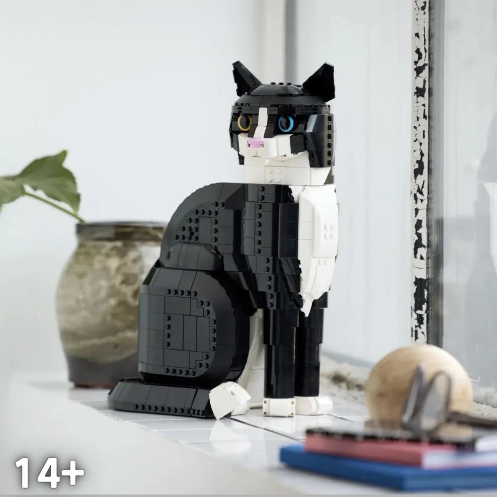 Hot Spot Promotion Tuxedo Cat Building Blocks Bricks Creative Cartoon Animal Assembly Toys Adult Christmas Gifts