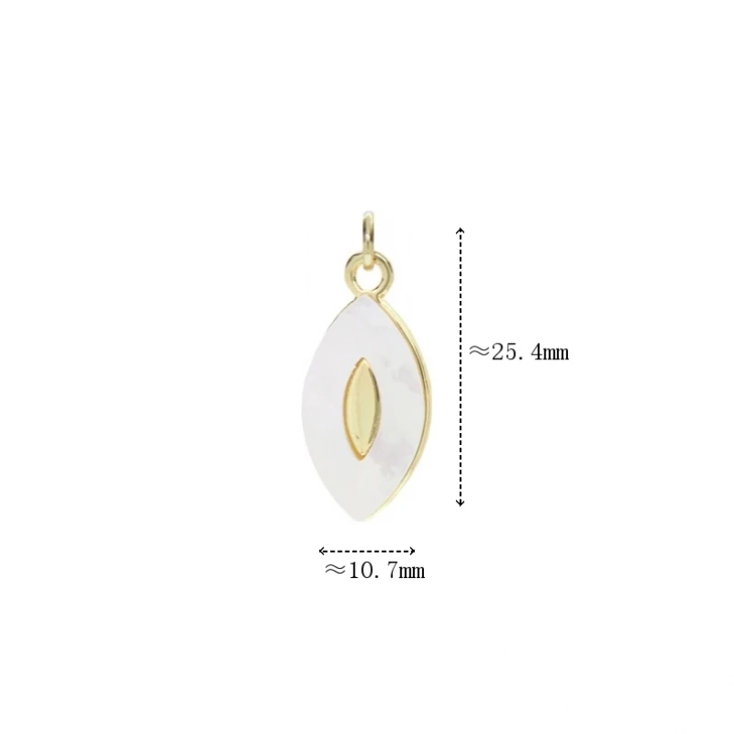 

10Pcs Copper White Shell Charms Gold Color Pendant Islam Religious Turkish Evil Eye Approx 10.7x25.4mm Jewelry For Women