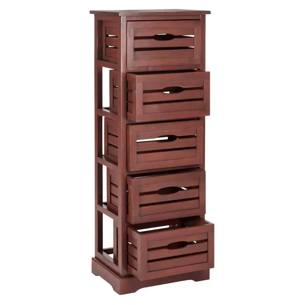 American Homes Collection Gabinete de 5 cajones Sarina rojo