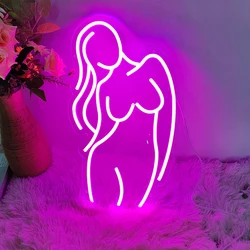 Pink Lady Sexy personalized neon signs for bedroom Neon Party Decoration  Wedding Cafe Pubs and Clubs Suitable with USB Powered