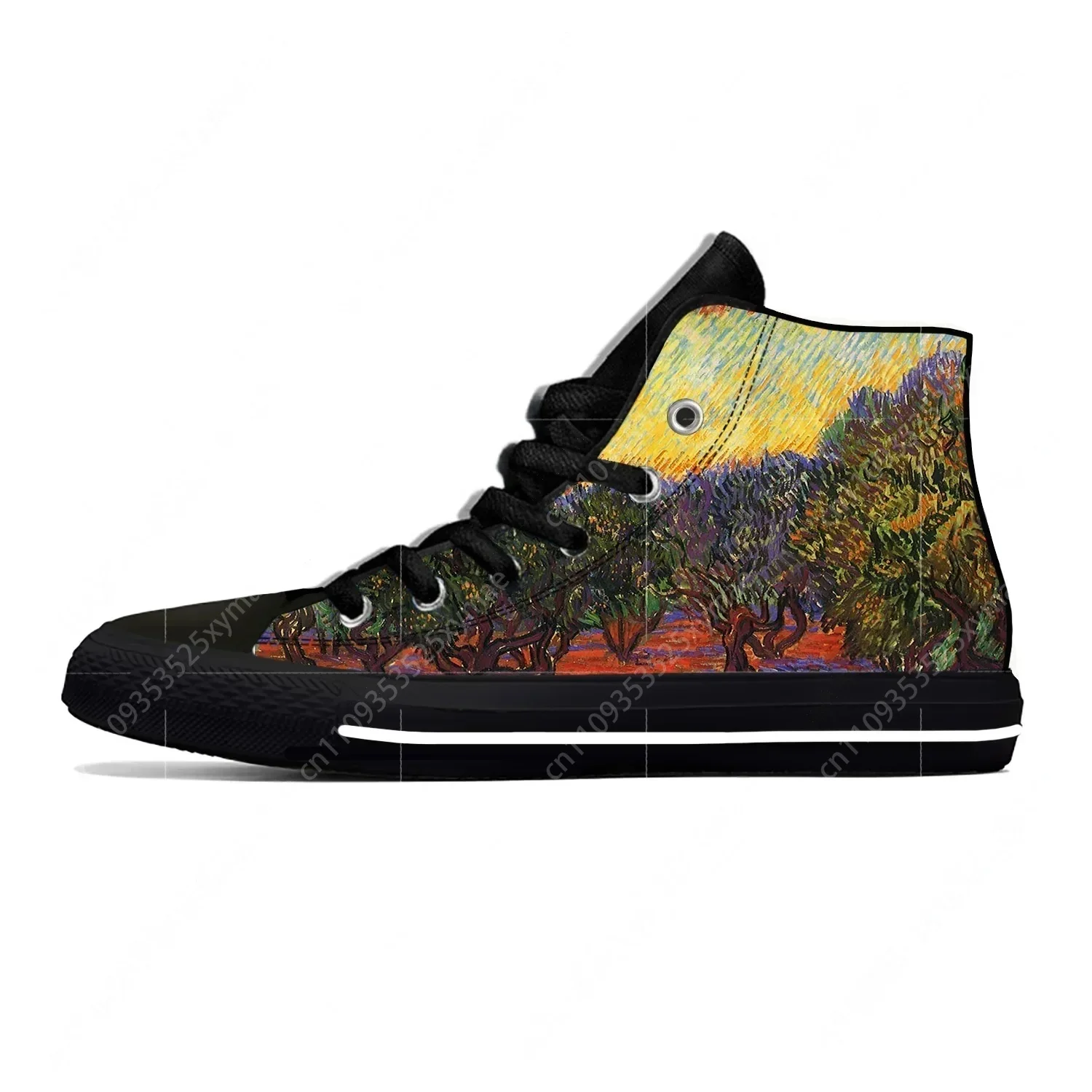 

Van Gogh Oil Painting Aesthetic Starry Night Cool Casual Cloth Shoes High Top Lightweight Breathable 3D Print Men Women Sneakers