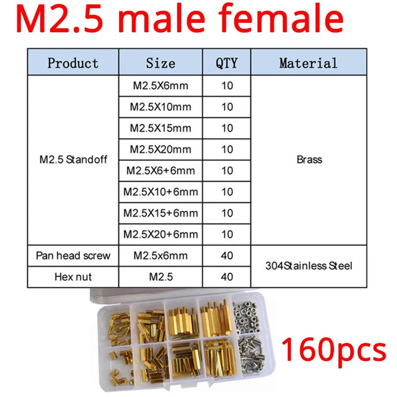 M2 M2.5 M3 M4 النحاس عرافة المواجهة فاصل ذكر أنثى موضوع عمود المسمار الجوز جبل PCB اللوحة فاصل الترباس مجموعة متنوعة