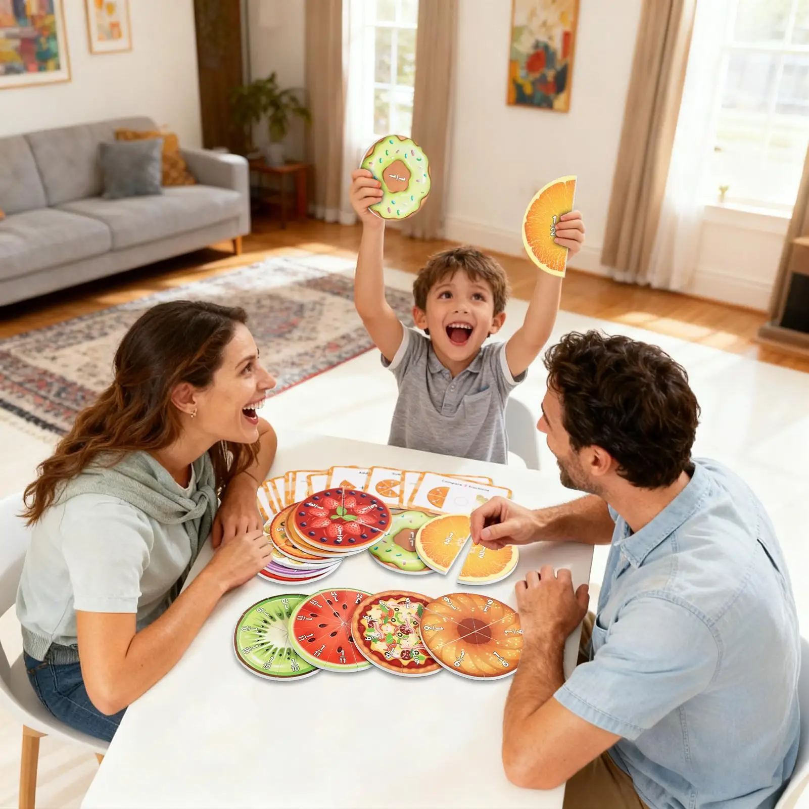 Montessori Fraction Learning Math Toy Magnetic Arithmetic Teaching Aids Wooden Book Educational Toys for Children Christmas Gift