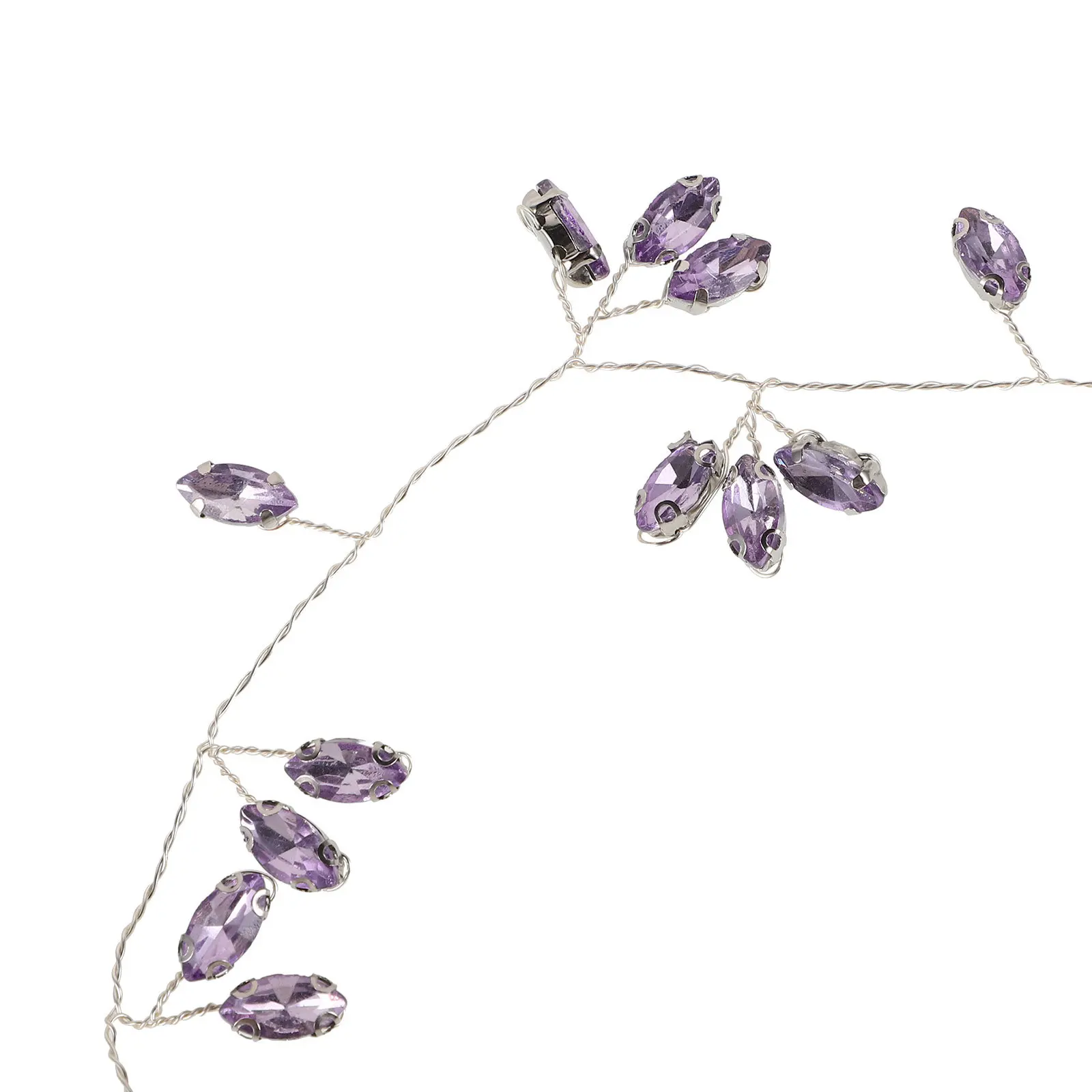 

Vintage Bridal Hair Vine Rhinestone Wedding Headpiece Elegant Hair Accessory For Bride Prom Lavender Party Women Festival