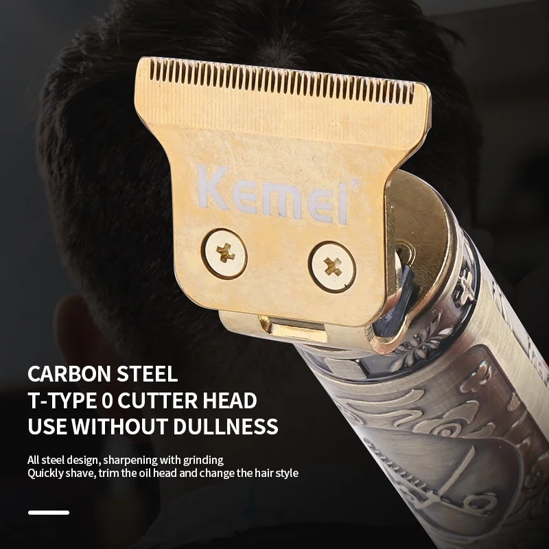 Kemei-1325 metal housing hair trimmer for men professional lithium LCD Display beard clipper electric edge hair cut machine