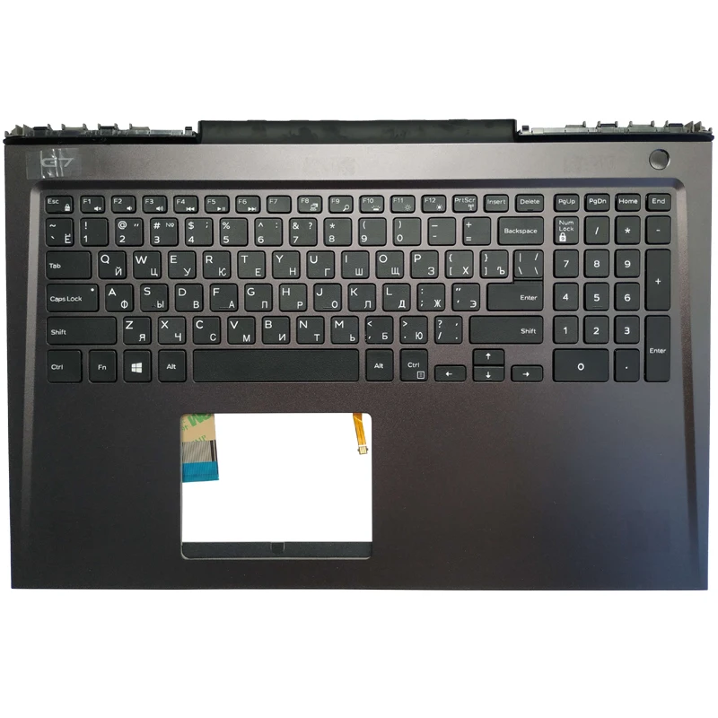 

New Laptop Russian Keyboard With Palmrest Cover For DELL inspiron G7 7588 RU Layout 09MK3W With Backlight