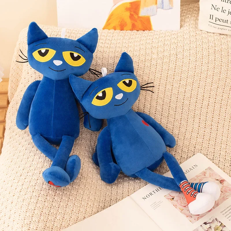 Hot 40CM cartoon animated Pete Cat plush toy Blue Cat plush animal doll give soft birthday gift car for men and women