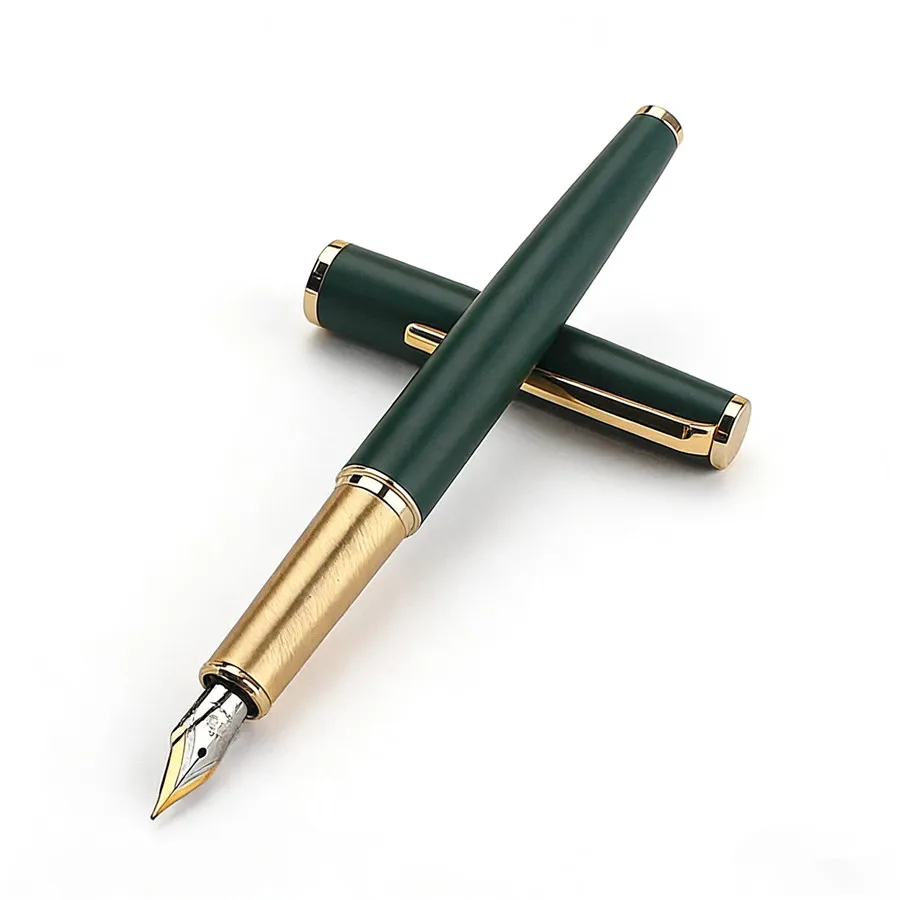 

Роскошная зеленая металлическая перьевая ручка Jinhao 95 с золотой отделкой для каллиграфии, для офиса, школы, в подарок